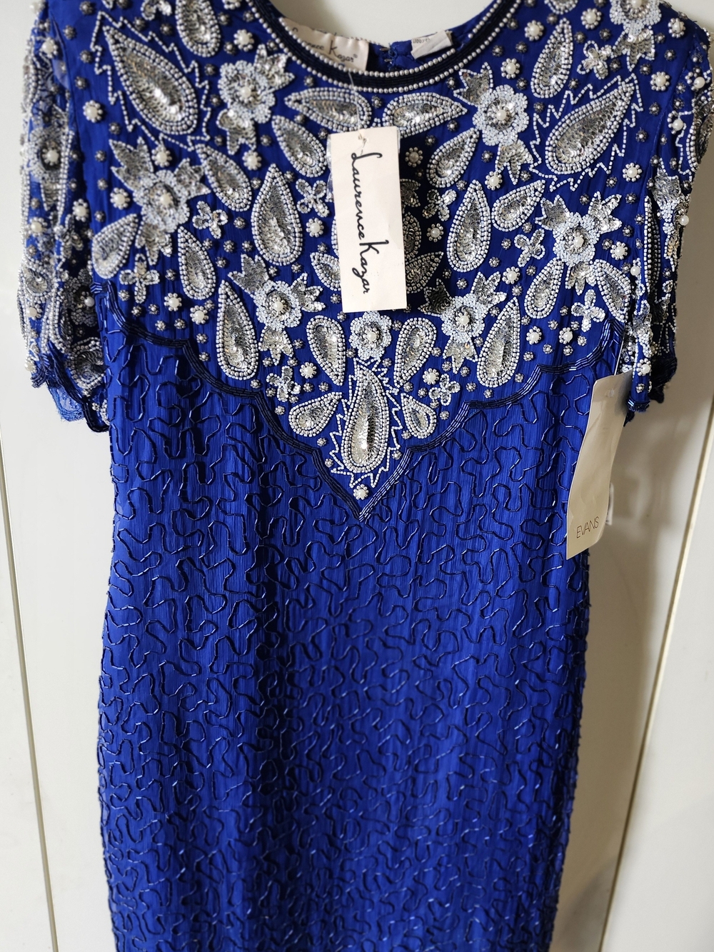 Laurence Kazar Embellished Royal Blue Women's Dress
